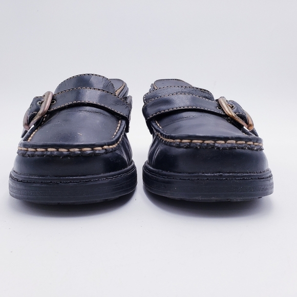 Vintage 90s y2k Mudd Bratz Brown Vegan Leather Chunky Heel Mules Size 8 - Picture 2 of 13